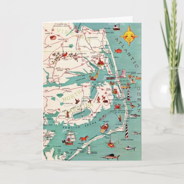 Cartes de voeux des plages des Outer Banks (Devant)