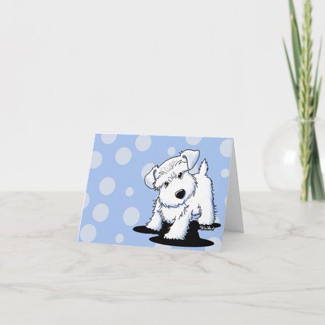 Cartes de voeux des Schnauzer blancs KiniArt (Devant)