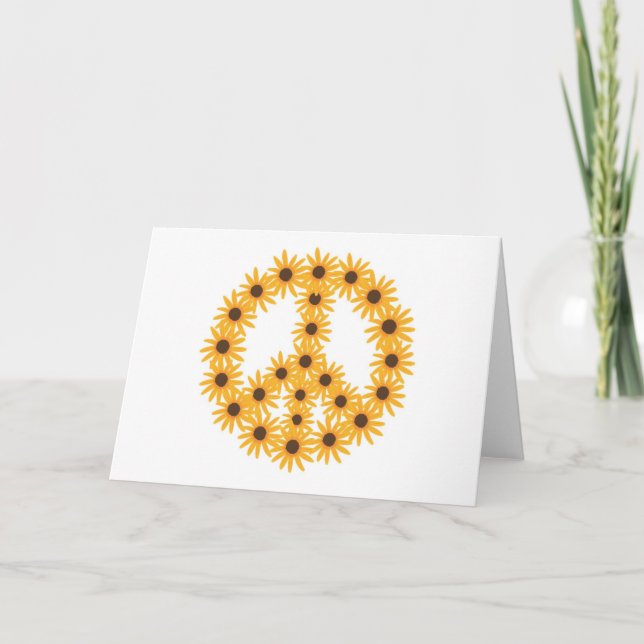 Cartes de voeux des signes de paix de tournesol (Devant)