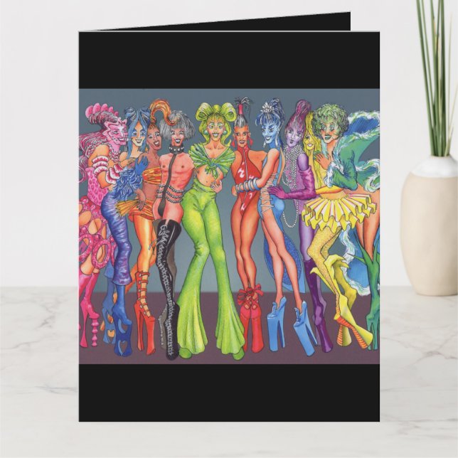 Cartes de voeux Drag Queen Supermodels (Devant)