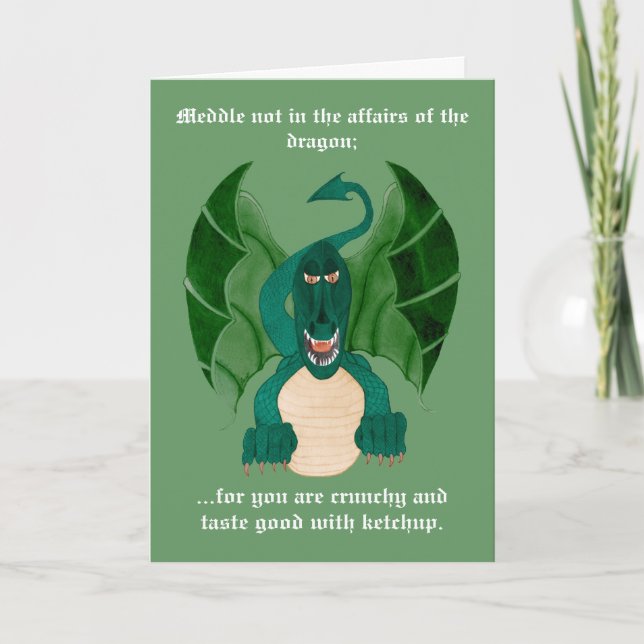 Cartes de voeux drôles de dragon (Devant)