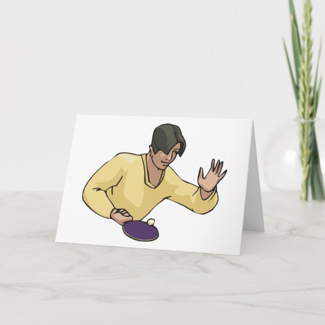 Cartes de voeux du joueur de tennis de table (Devant)