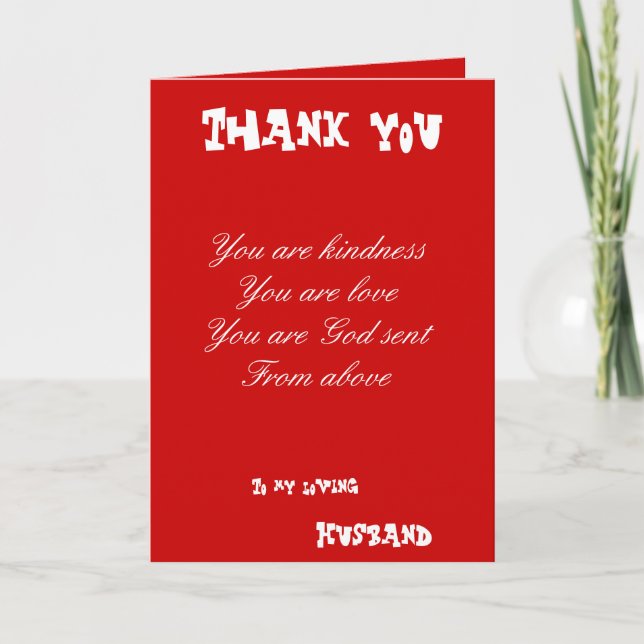 Cartes de voeux du mari Merci (Devant)