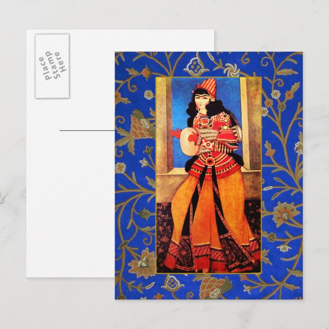 Cartes de vœux du Nouvel An persan. Nowruz Mubarak (Devant / Derrière)