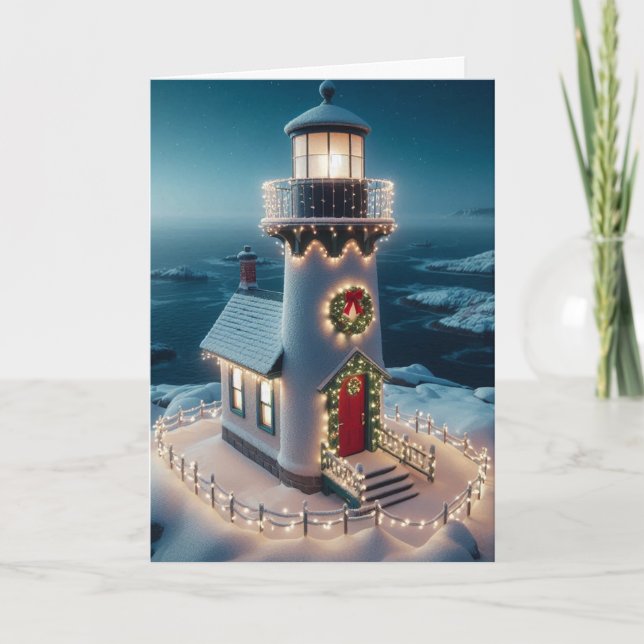 Cartes de voeux du phare de Noël (Devant)