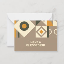 Cartes de vœux Eid géométriques ton terre moderne