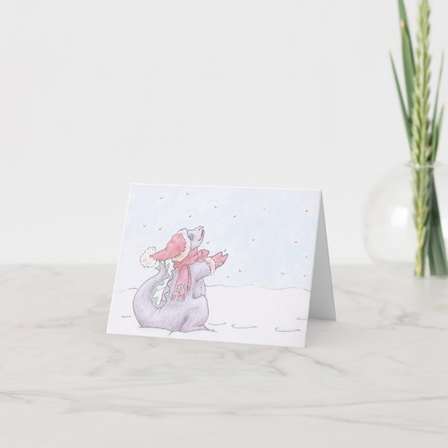 Cartes de voeux et de notes "Dragon de neige" (Devant)