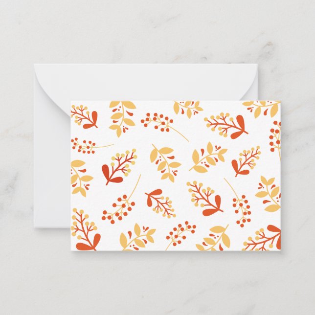 Cartes de vœux Fleurs d'automne rétro 2 notes (Devant)