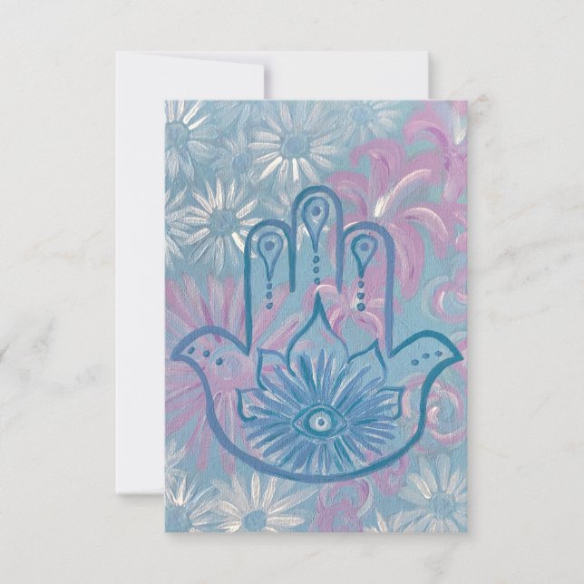 Cartes de voeux Floral Hamsa (Devant)