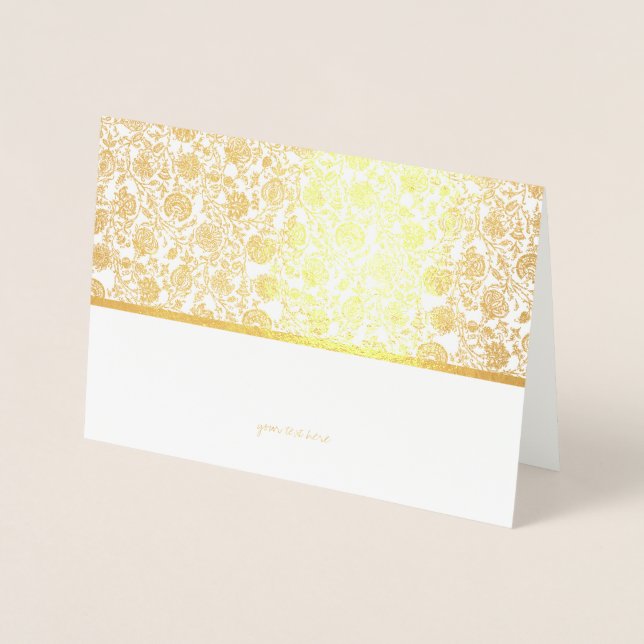 Cartes de voeux florales élégantes Etched Gold Foi (Devant)