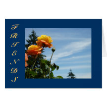 Cartes de vœux FRIENDS Roses oranges Ajoutez votre