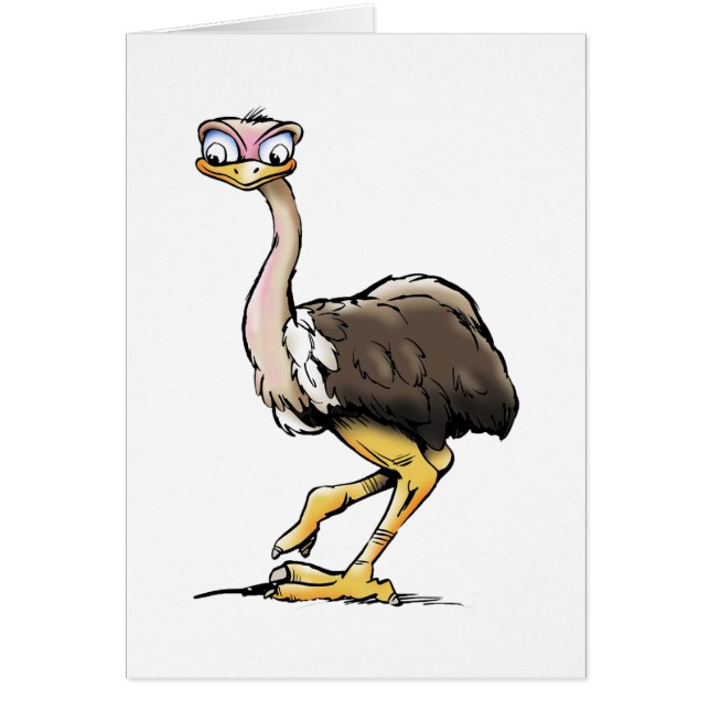 Cartes de voeux Funny Ostrich (Devant)