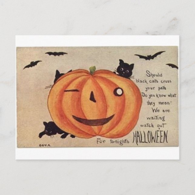 Cartes de voeux Halloween vintage Affiches classiq (Devant)