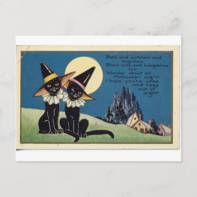 Cartes de voeux Halloween vintage Affiches classiq (Devant)