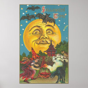 Cartes de voeux Halloween vintage Affiches classiq