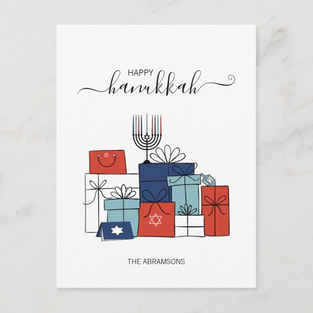 Cartes de vœux Hanukkah et chandeliers de Hanukkah (Devant)