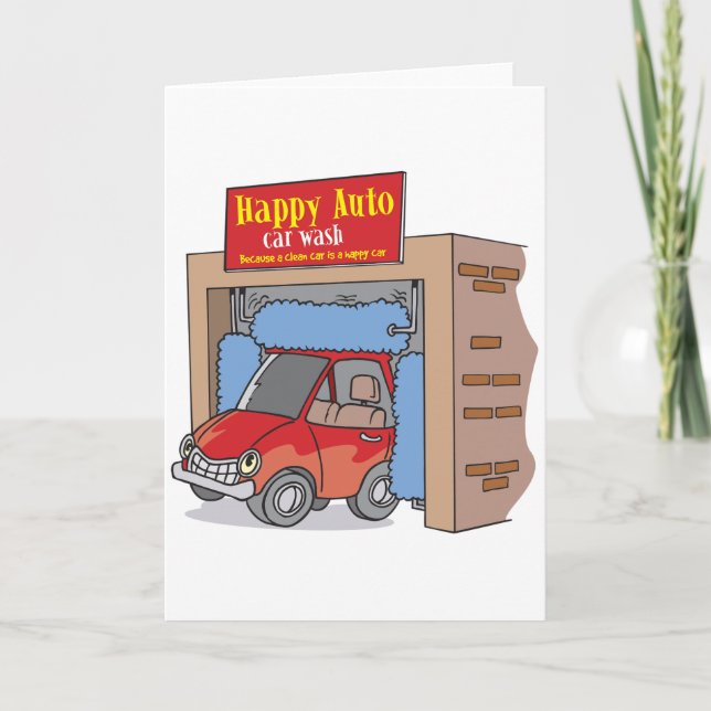 Cartes de voeux Happy Auto Car Wash (Devant)