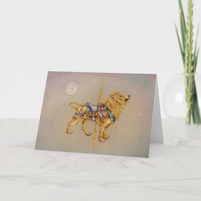 Cartes de voeux - Lion de carrousel (Devant)