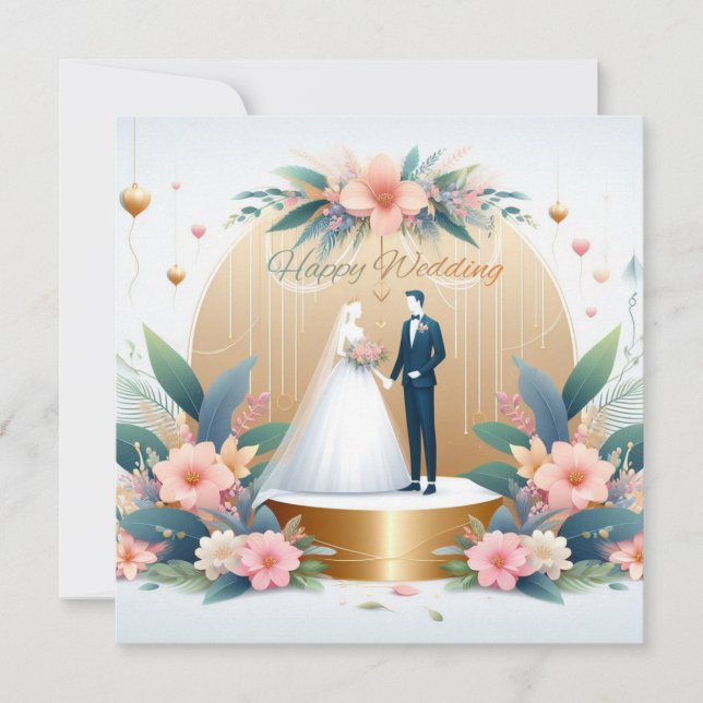 Cartes de voeux Mariages joyeuses (Devant)