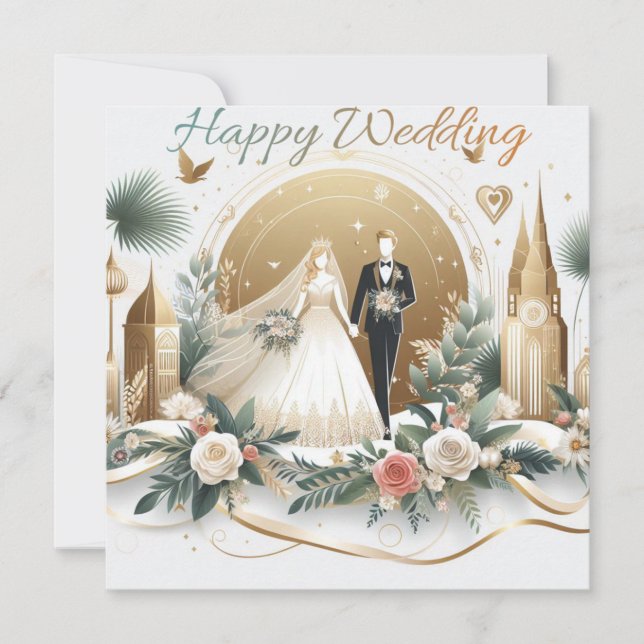 Cartes de voeux Mariages joyeuses (Devant)