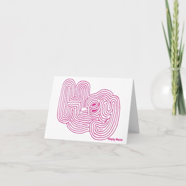 Cartes de voeux Mazes "Hey" Maze (Devant)