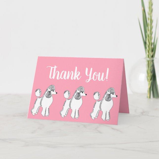 Cartes de voeux Merci rose (Devant)