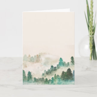 Cartes de voeux Misty Forest Watercolor