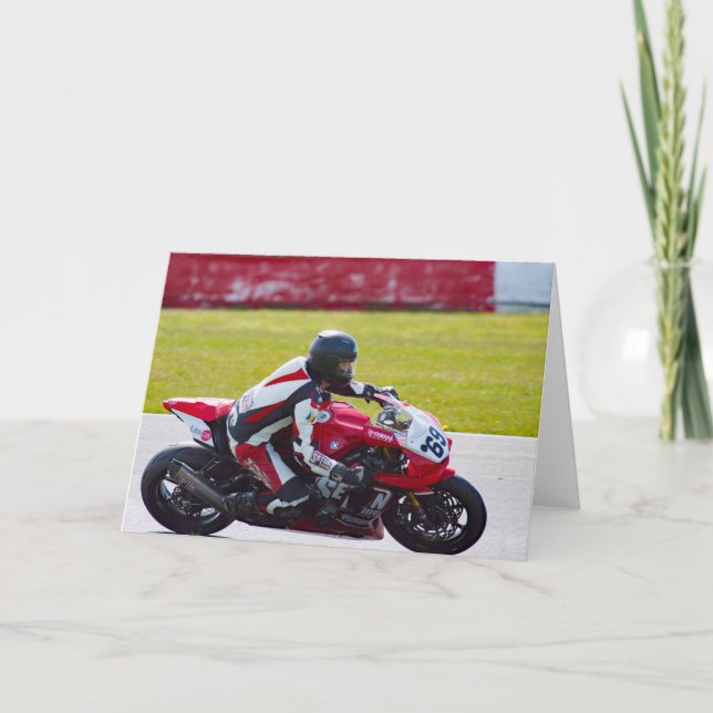 Cartes de voeux moto de course (Devant)