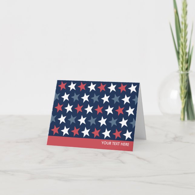 Cartes de voeux Patriotic Stars Rouge Blanc & Bleu (Devant)