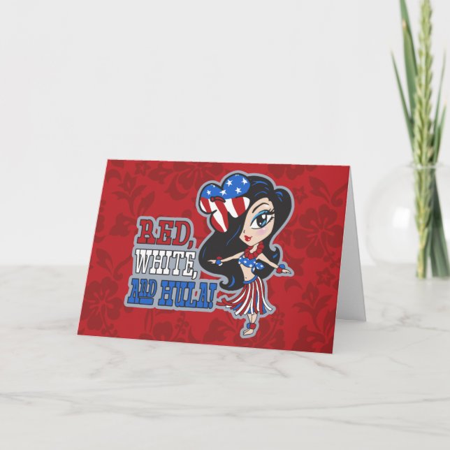 Cartes de voeux patriotiques de la fille rouge, bl (Devant)