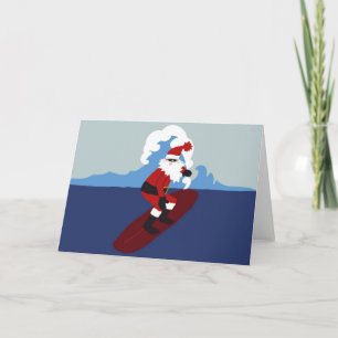 Cartes de voeux Père Noël-Horizontales surfantes