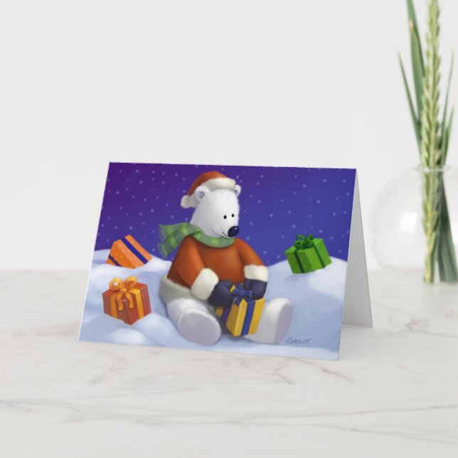 Cartes de voeux Père Noël pour Ours Polaire (Devant)