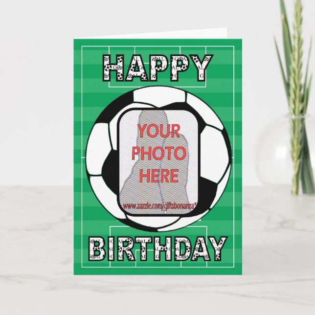Cartes de voeux personnalisables de football photo (Devant)