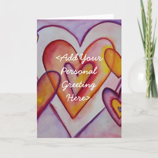 Cartes de vœux personnalisées Love Hearts (Devant)