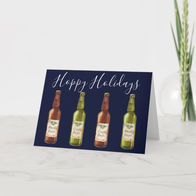 Cartes de vœux photo de bouteilles de bière pour l (Devant)