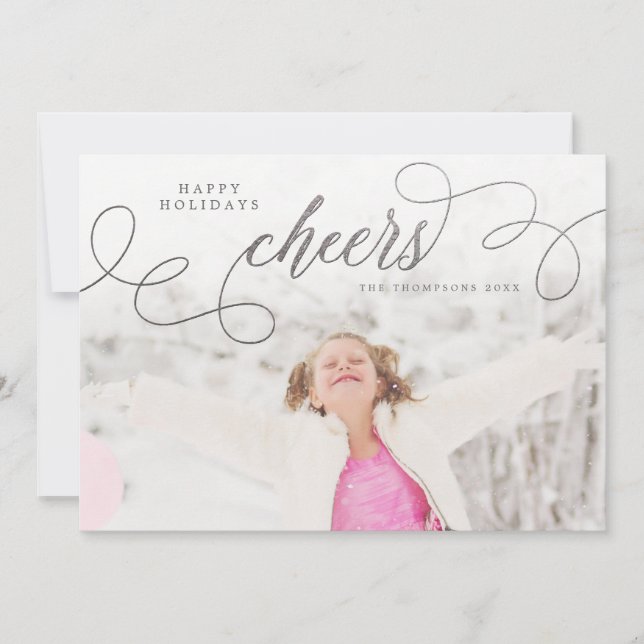 Cartes de voeux photos de Noël en argent (Devant)