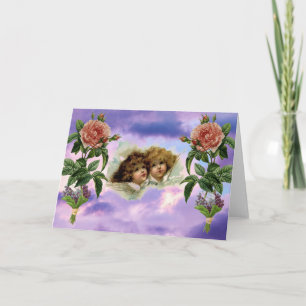 Cartes de vœux pliées CUPID ROSES