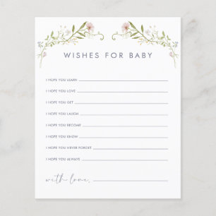 Cartes de vœux pour bébé aux fleurs sauvages paste