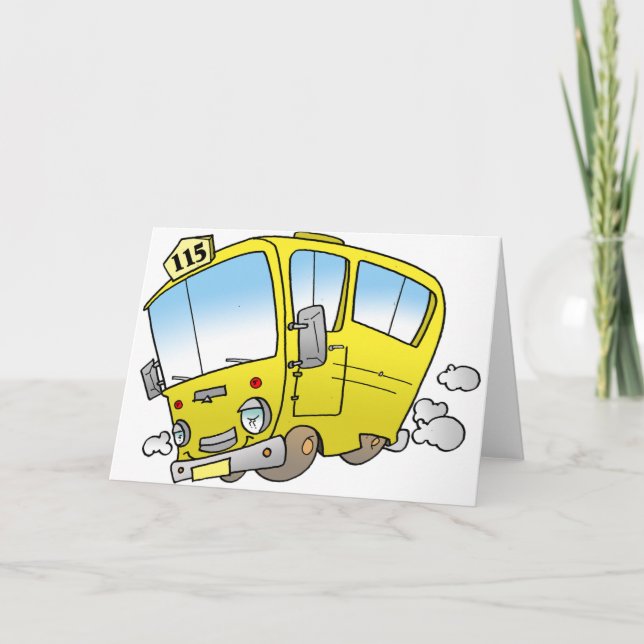 Cartes de voeux pour bus Jaune (Devant)