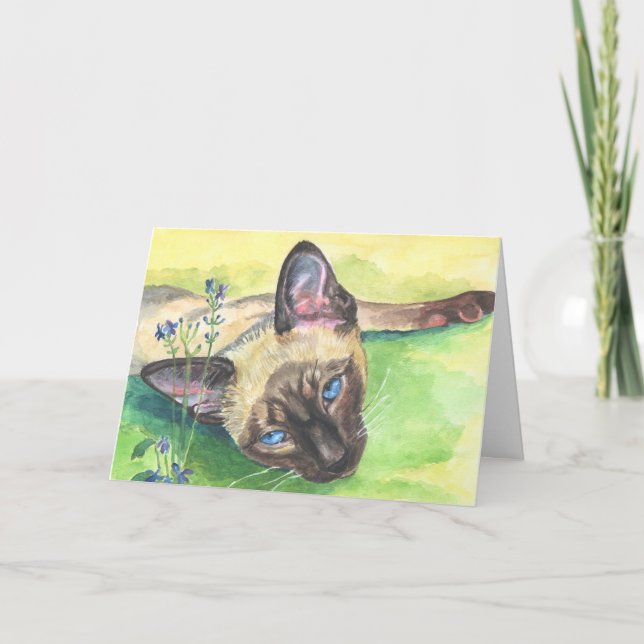 Cartes de voeux pour chats siamois (Devant)