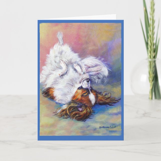 Cartes de voeux pour chien de Papillon (Devant)