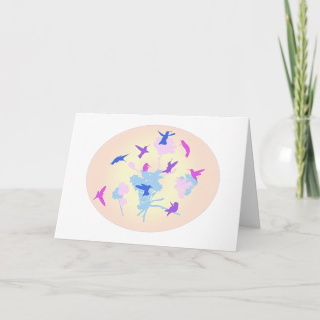 Cartes de voeux pour la ménagerie de colibris (Devant)