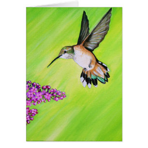 Cartes de voeux pour la peinture de colibri et de 