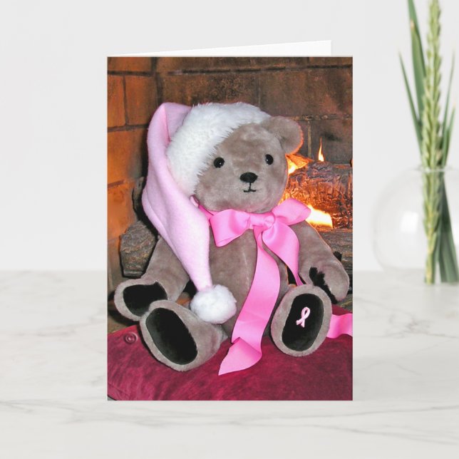 Cartes de voeux pour l'ours en peluche du cancer d (Devant)