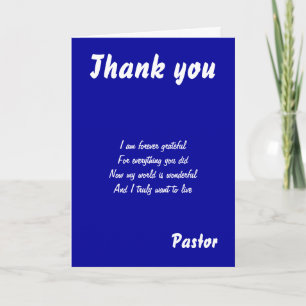Cartes de voeux pour pasteur Merci