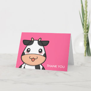 Cartes de voeux pour vaches de Cute Kawaii