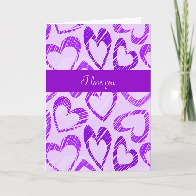 Cartes de vœux Purple hearts (Devant)
