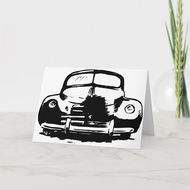 Cartes de voeux Retro Car (Créateur téléchargé)