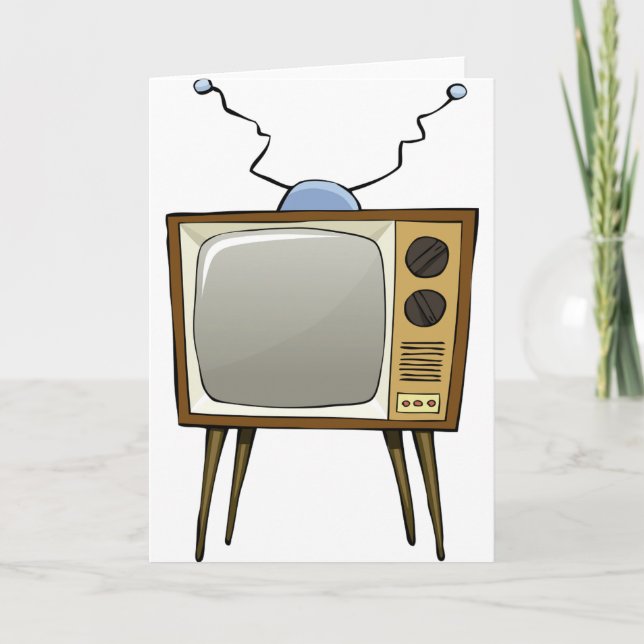 Cartes de voeux Retro Television (Devant)