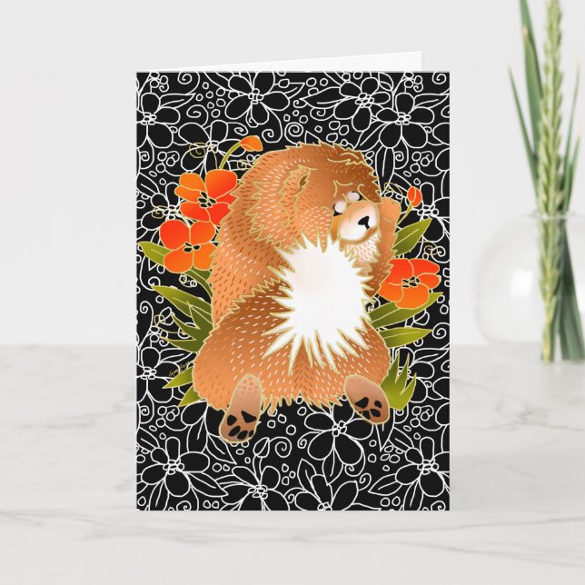 Cartes de voeux rouges de bouffe de BINDI MINGSIE (Devant)